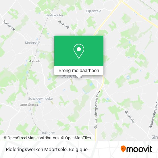 Rioleringswerken Moortsele kaart