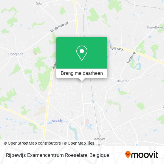Rijbewijs Examencentrum Roeselare kaart