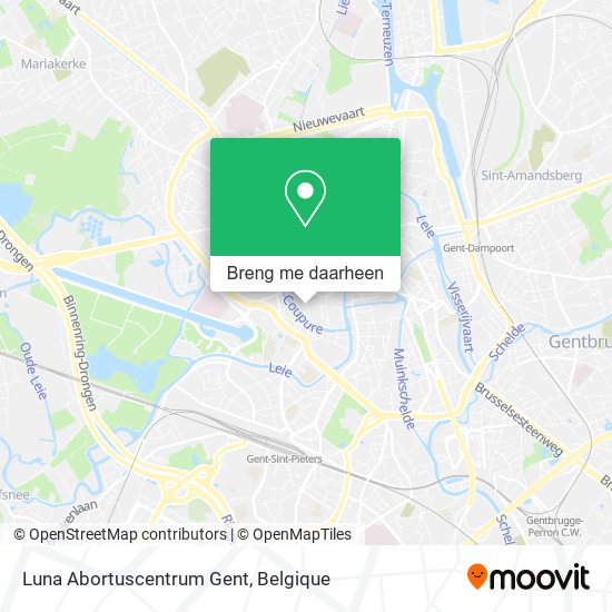 Luna Abortuscentrum Gent kaart