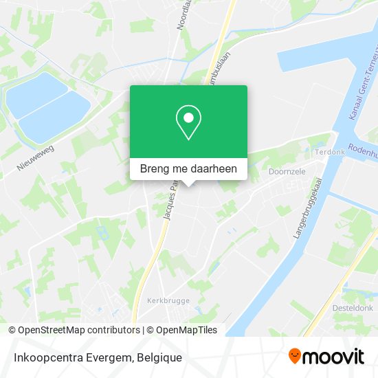 Inkoopcentra Evergem kaart