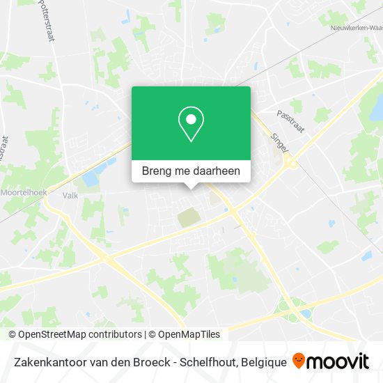 Zakenkantoor van den Broeck - Schelfhout kaart