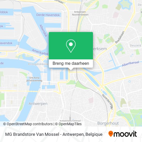 MG Brandstore Van Mossel - Antwerpen kaart