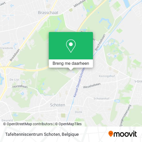 Tafeltenniscentrum Schoten kaart