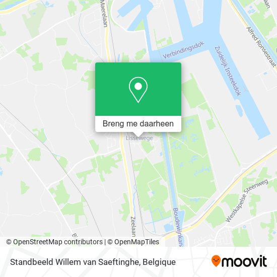 Standbeeld Willem van Saeftinghe kaart