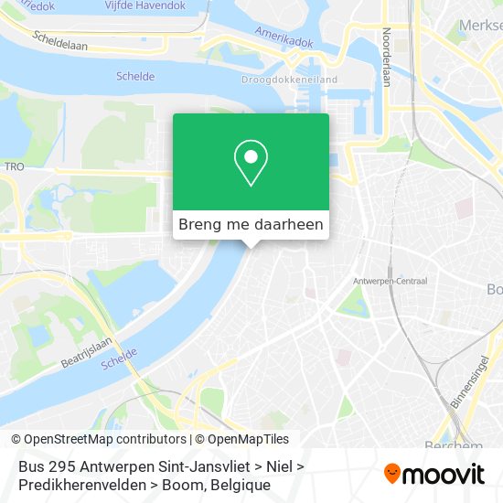 Bus 295 Antwerpen Sint-Jansvliet > Niel > Predikherenvelden > Boom kaart