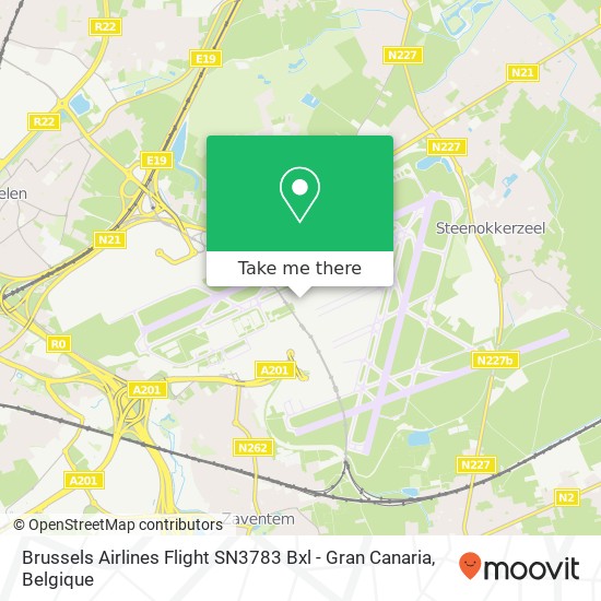Brussels Airlines Flight SN3783 Bxl - Gran Canaria kaart