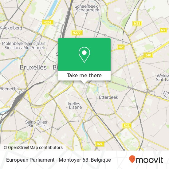 European Parliament - Montoyer 63 kaart
