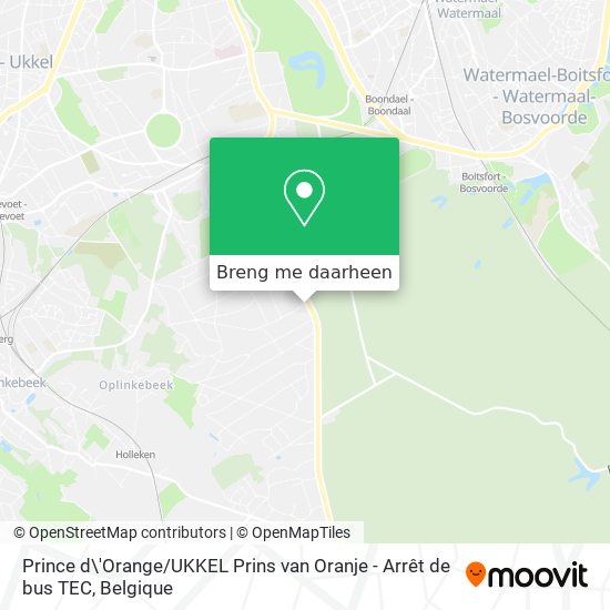 Prince d\'Orange / UKKEL Prins van Oranje - Arrêt de bus TEC kaart