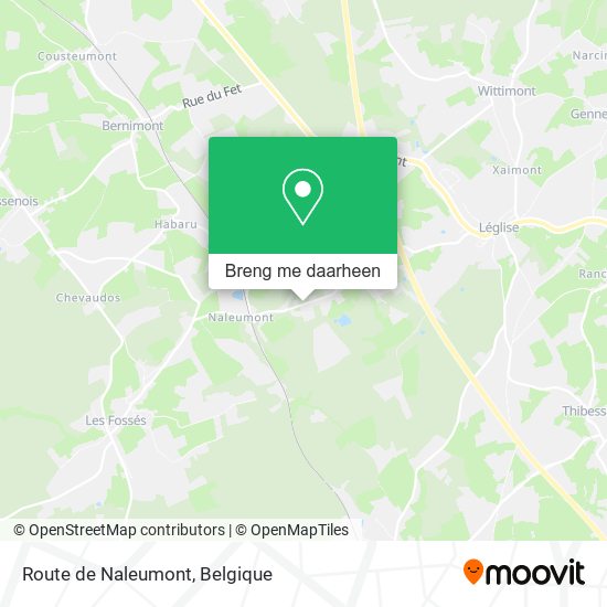 Route de Naleumont kaart