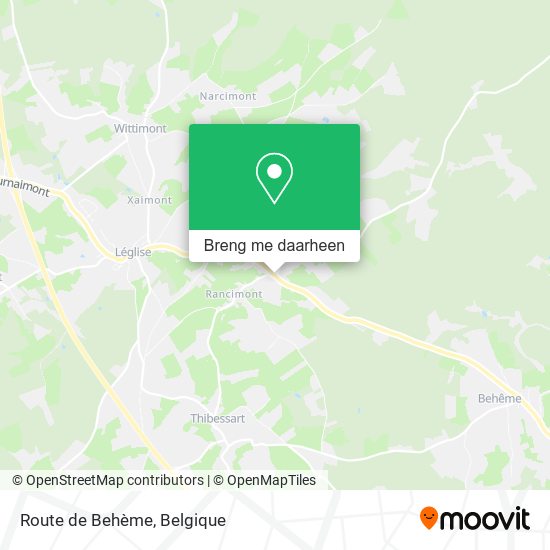 Route de Behème kaart