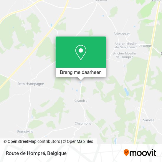 Route de Hompré kaart