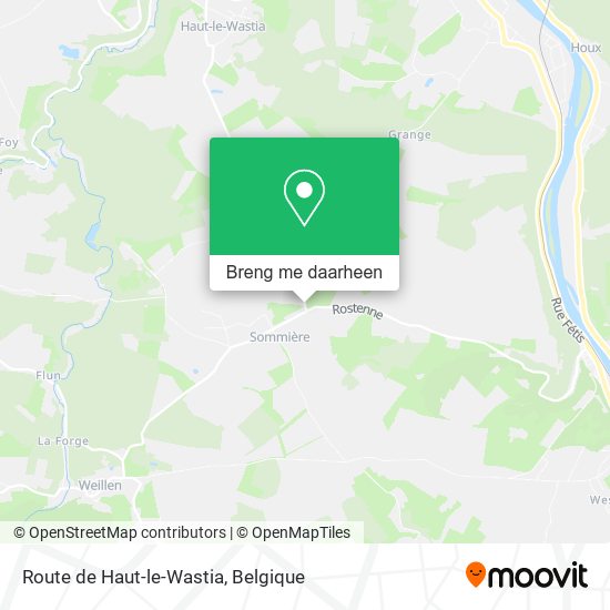 Route de Haut-le-Wastia kaart