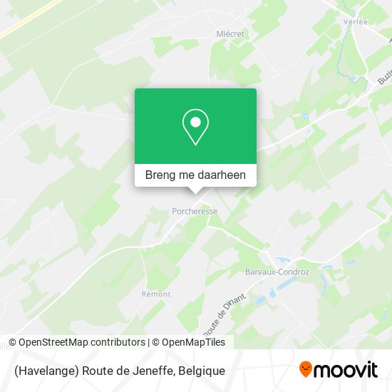 (Havelange) Route de Jeneffe kaart