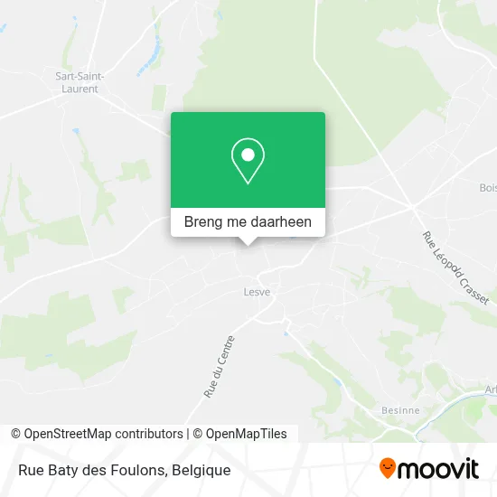 Rue Baty des Foulons kaart