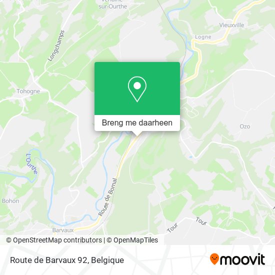 Route de Barvaux 92 kaart