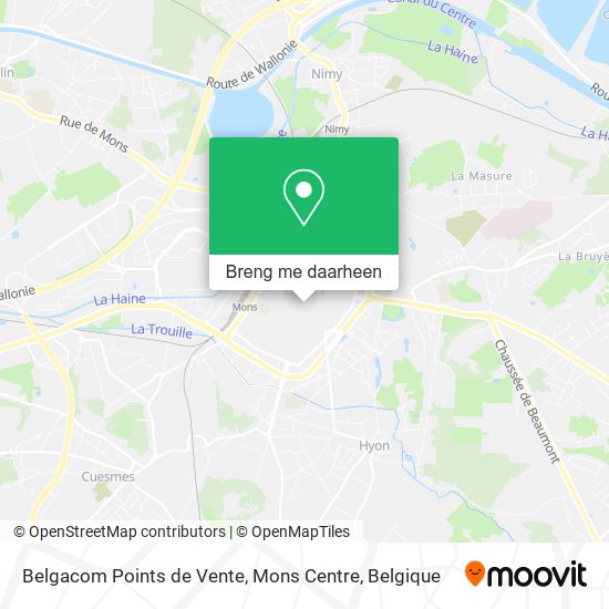 Belgacom Points de Vente, Mons Centre kaart