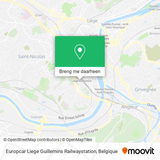 Europcar Liege Guillemins Railwaystation kaart