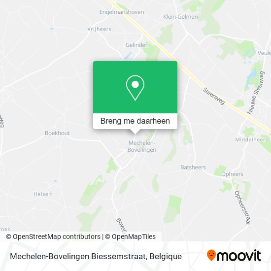 Mechelen-Bovelingen Biessemstraat kaart