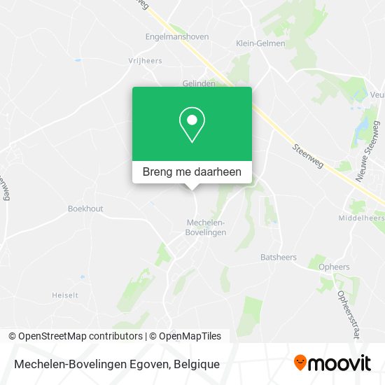 Mechelen-Bovelingen Egoven kaart