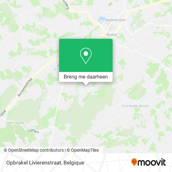 Opbrakel Livierenstraat kaart