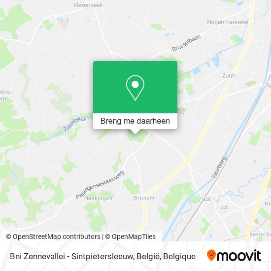 Bni Zennevallei - Sintpietersleeuw, België kaart