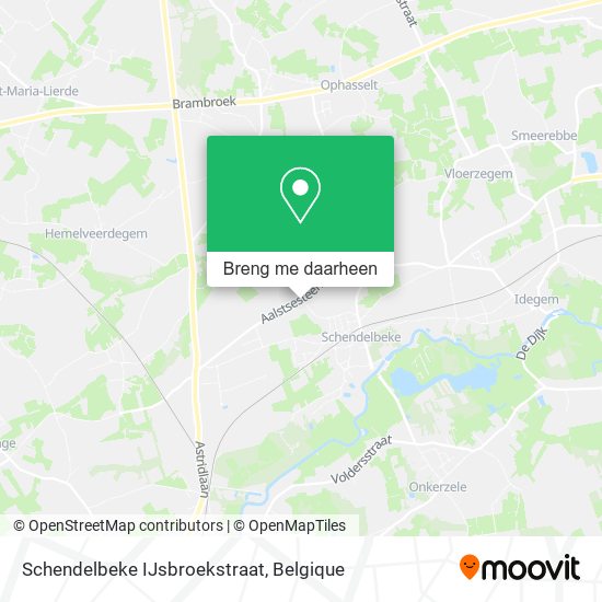 Schendelbeke IJsbroekstraat kaart