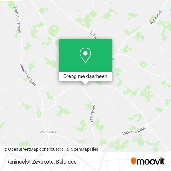 Reningelst Zevekote kaart