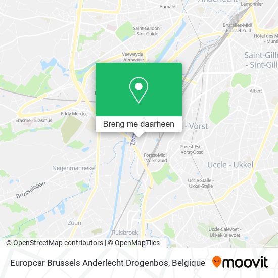 Europcar Brussels Anderlecht Drogenbos kaart