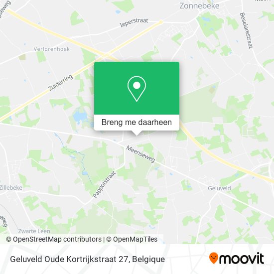 Geluveld Oude Kortrijkstraat 27 kaart