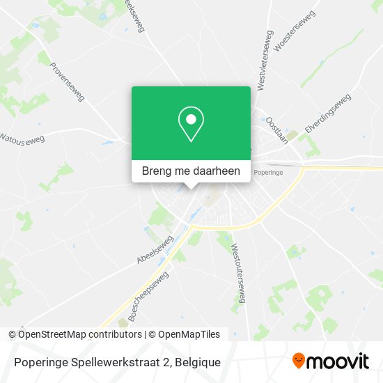 Poperinge Spellewerkstraat 2 kaart