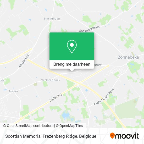 Scottish Memorial Frezenberg Ridge kaart