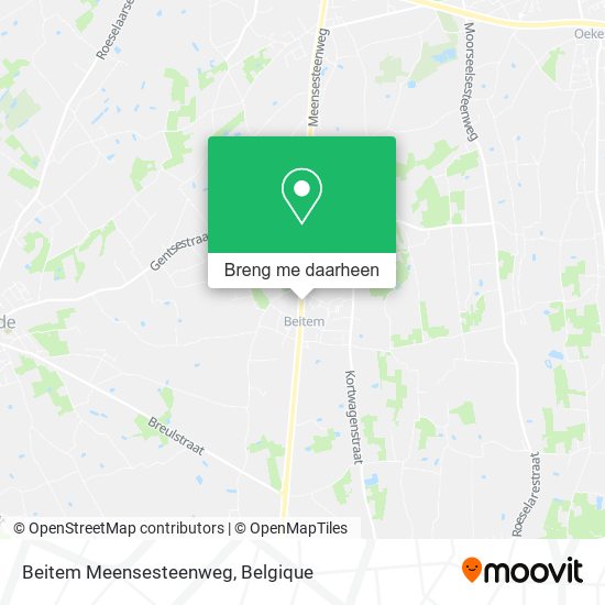 Beitem Meensesteenweg kaart