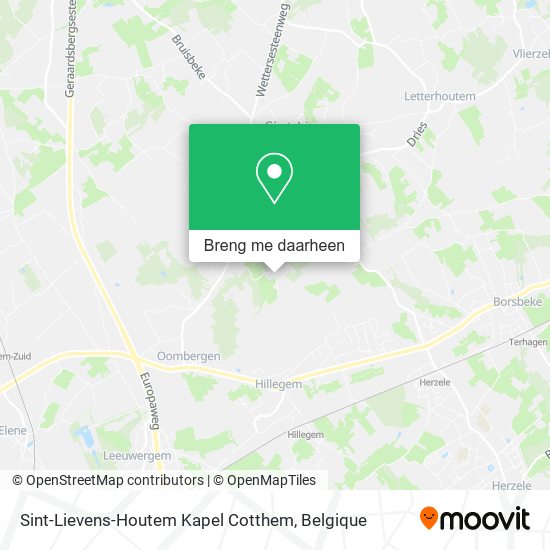 Sint-Lievens-Houtem Kapel Cotthem kaart