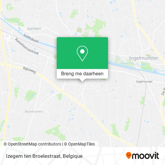 Izegem ten Broelestraat kaart