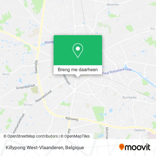 Killypong West-Vlaanderen kaart