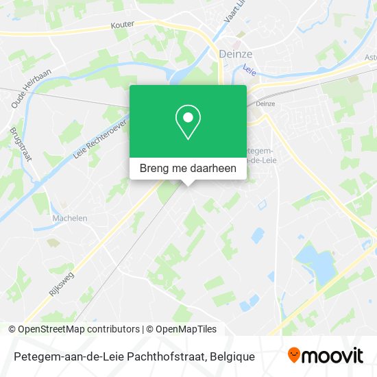 Petegem-aan-de-Leie Pachthofstraat kaart