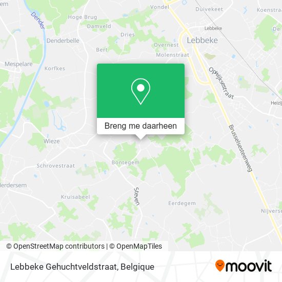 Lebbeke Gehuchtveldstraat kaart