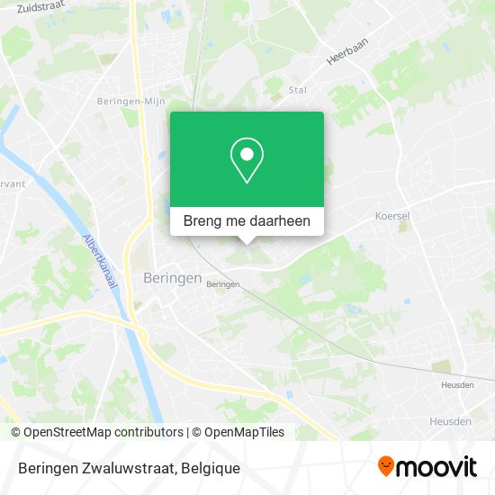 Beringen Zwaluwstraat kaart