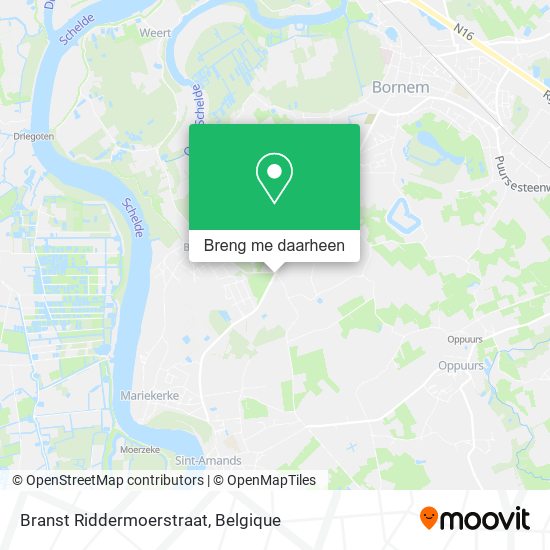 Branst Riddermoerstraat kaart