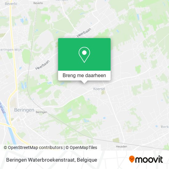 Beringen Waterbroekenstraat kaart