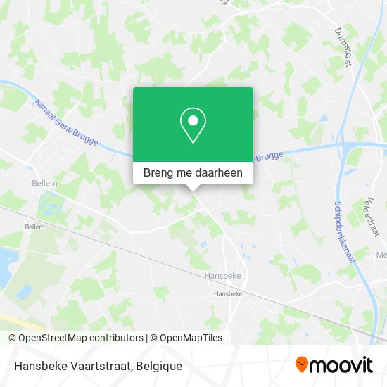 Hansbeke Vaartstraat kaart