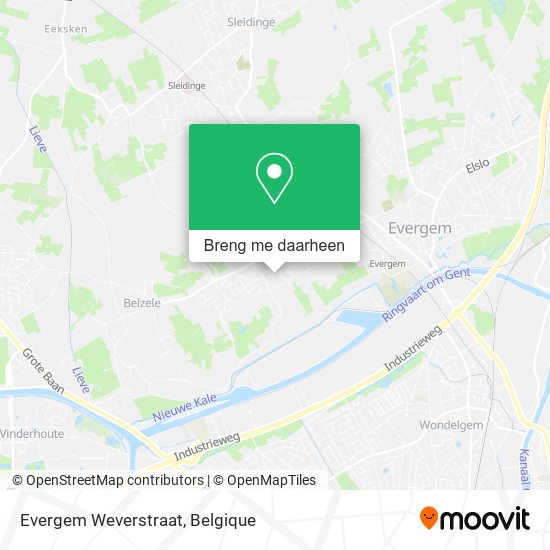 Evergem Weverstraat kaart