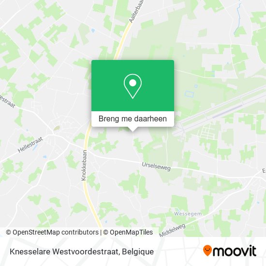 Knesselare Westvoordestraat kaart