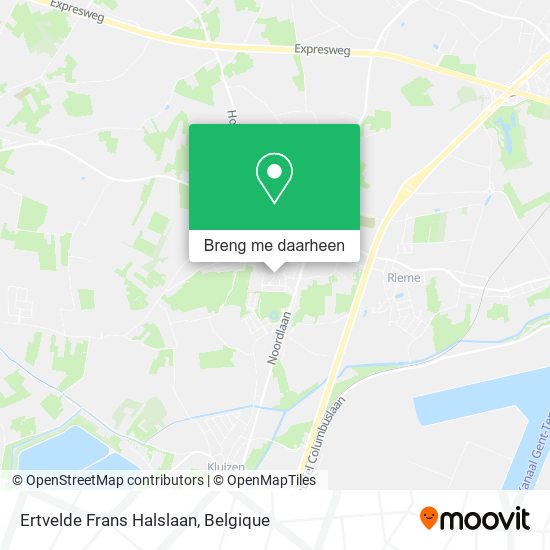 Ertvelde Frans Halslaan kaart