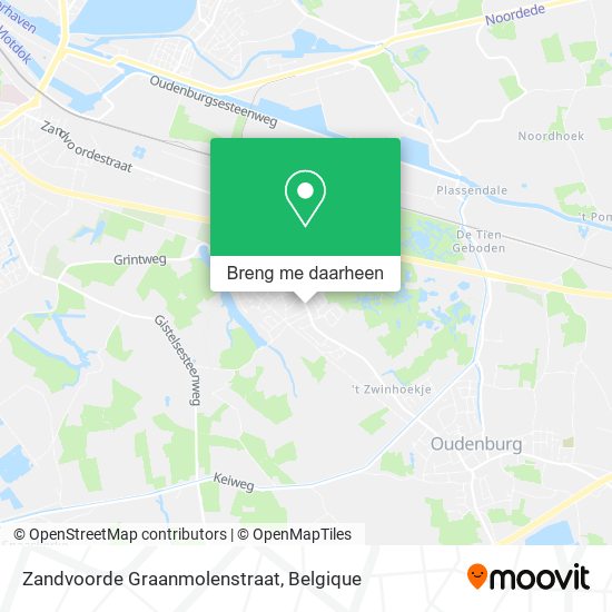 Zandvoorde Graanmolenstraat kaart