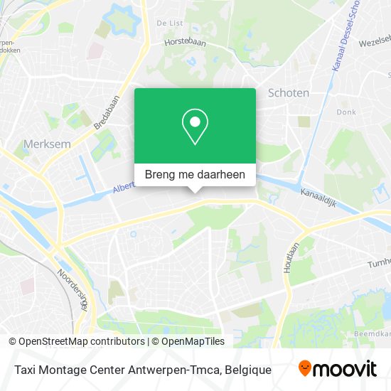 Taxi Montage Center Antwerpen-Tmca kaart