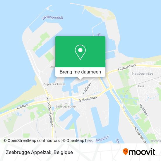 Zeebrugge Appelzak kaart