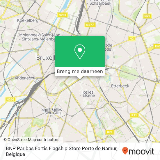 BNP Paribas Fortis Flagship Store Porte de Namur kaart