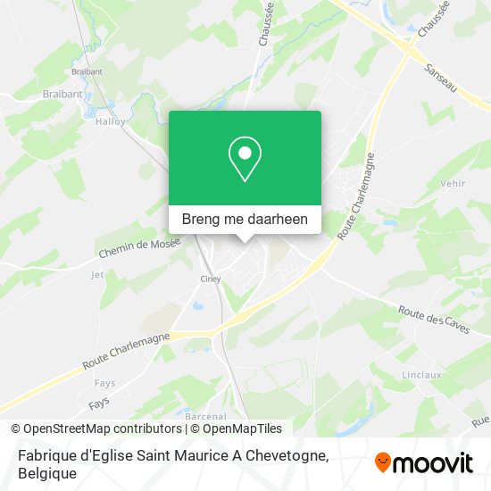 Fabrique d'Eglise Saint Maurice A Chevetogne kaart