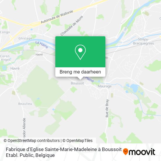 Fabrique d'Eglise Sainte-Marie-Madeleine à Boussoit Etabl. Public kaart